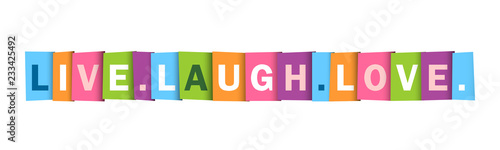 LIVE LAUGH LOVE colorful typography banner