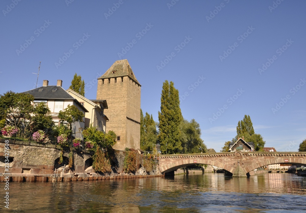 architecture landscape along the river Ill in Strasbourg France architecture landscape along the river Ill in Strasbourg France
