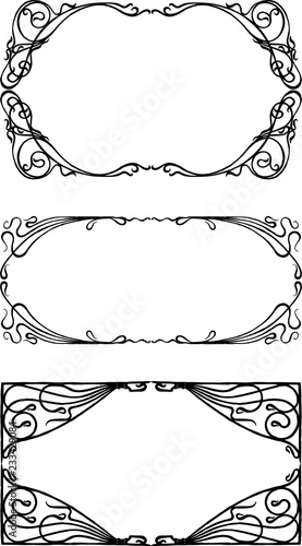A set of decorative frames in art nouveau style photo