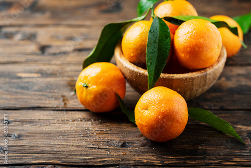 Fresh sweet mandarins photo