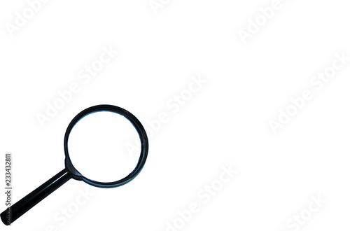 magnifying glass isolated on white background with clipping part