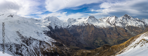 glocknergruppe  mountains in winter in the austrian alps
