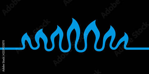 Abstract waves of flame on black background