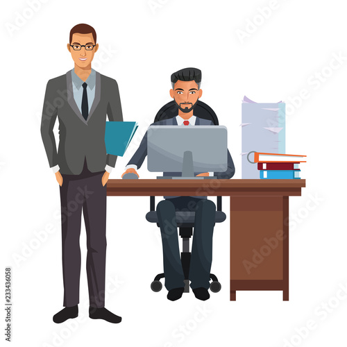business coworkers executives cartoon
