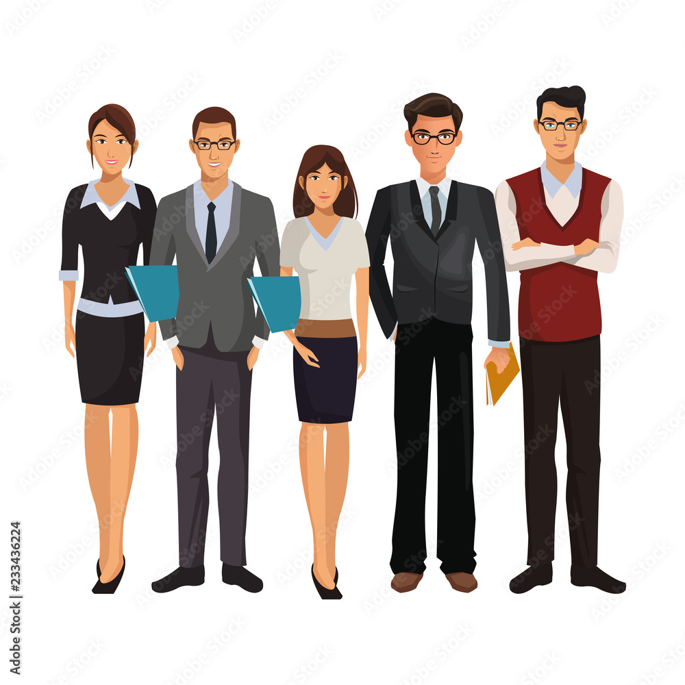 Obraz premium business coworkers executives cartoon