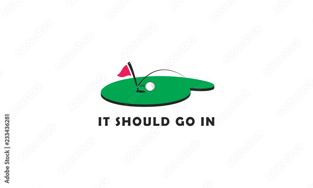 Fototapeta premium golf ball near miss icon logo