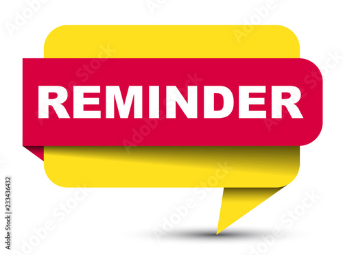 red vector banner reminder