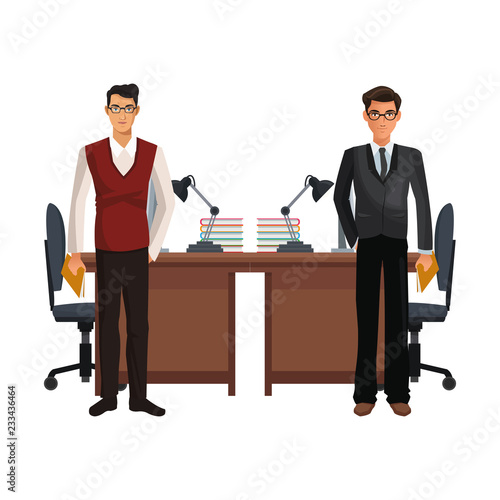 business coworkers executives cartoon