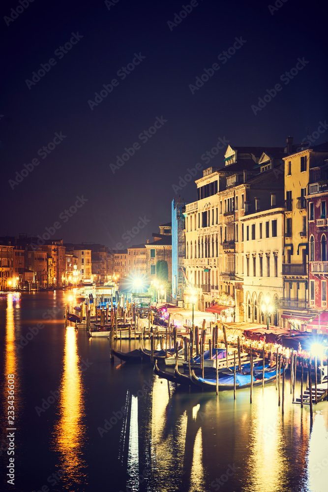 Venedig Nacht Licht Boot