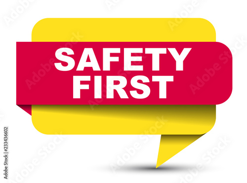 red vector banner safety first
