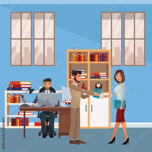 business coworkers executives cartoon