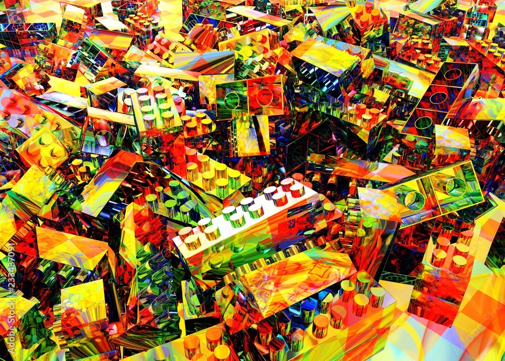 blocks abstract multicube background,
3d rendering