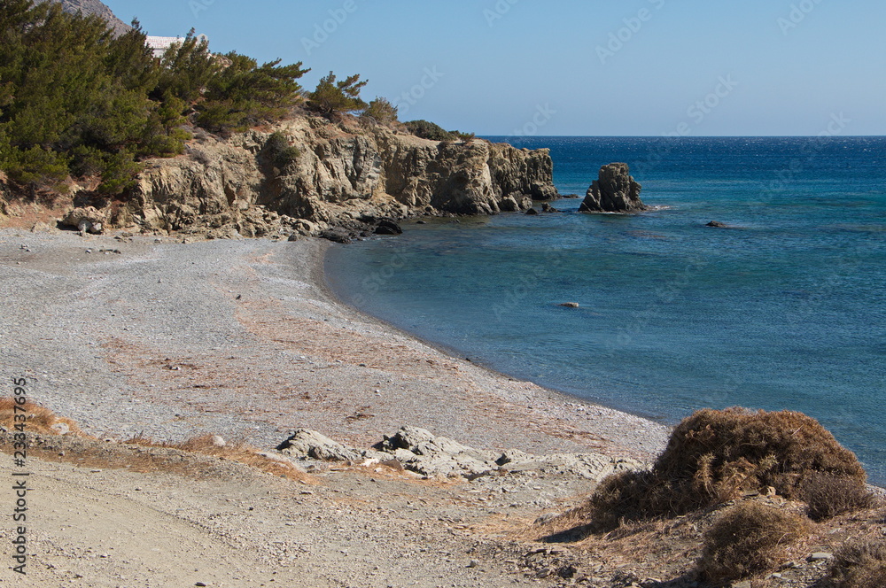 Coastline at Vananda Bay near Diafani on Karpathos in Greece Coastline at Vananda Bay near Diafani on Karpathos in Greece