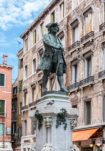 Venice Italy , Carlo Goldoni Statue photo