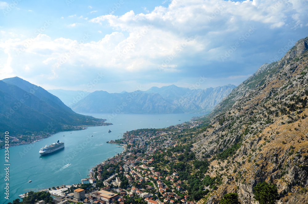 View of Kotor city from the mountain