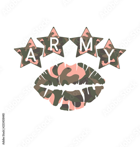 This vector print is for t-shirt. Graphic design for screen-printing press in typography. There is a stylized word and slogan. Can be used for denim and knitwear clothes in fashion.