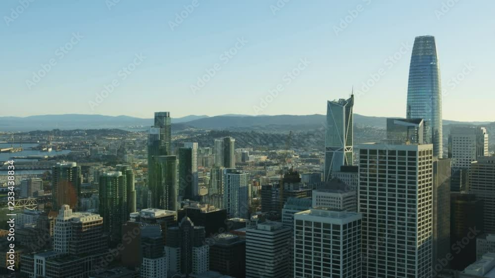 Aerial view Salesforce Tower skyscraper San Francisco USA Aerial view Salesforce Tower skyscraper San Francisco USA