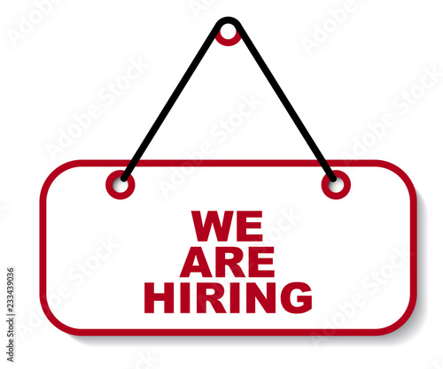 red vector banner we are hiring