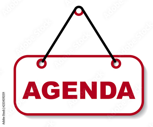 red vector banner agenda