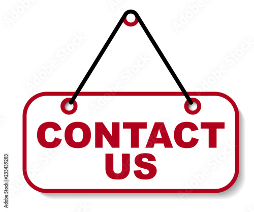 red vector banner contact us