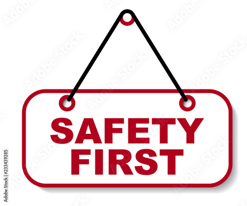 red vector banner safety first