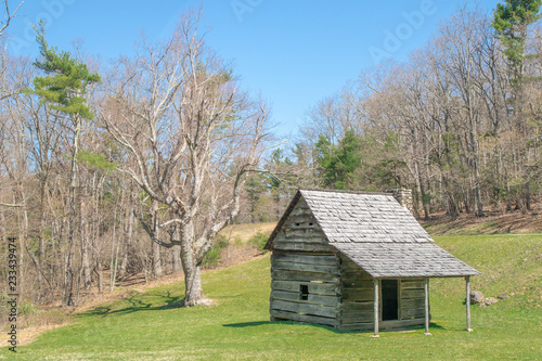 Tiny old original log cabin on the Blue ridge Parkway © Pix by Marti