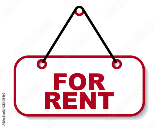 red vector banner for rent