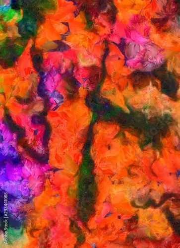 Detailed close-up grunge multi color abstract background. Dry brush strokes hand drawn oil painting on canvas texture. Creative simple pattern for graphic work  web design or wallpaper. 