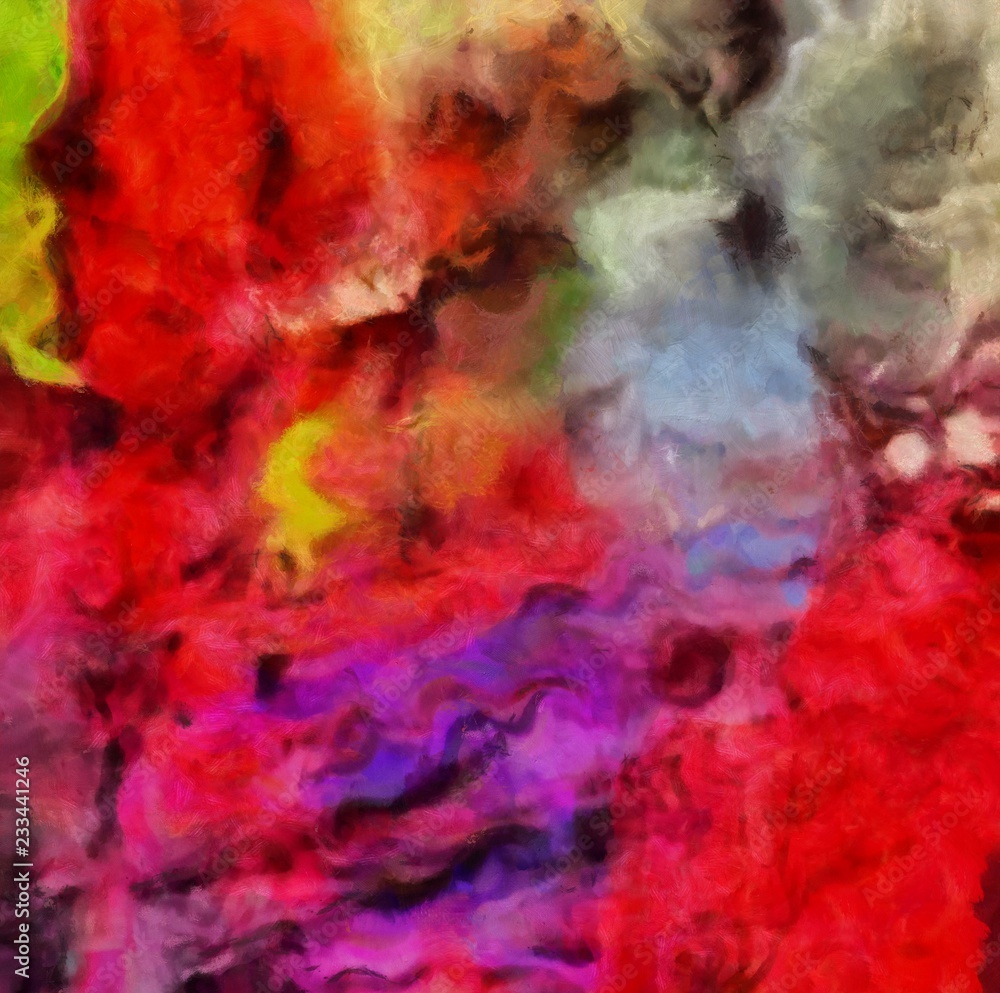 Detailed close-up grunge multi color abstract background. Dry brush strokes hand drawn oil painting on canvas texture. Creative simple pattern for graphic work, web design or wallpaper. 