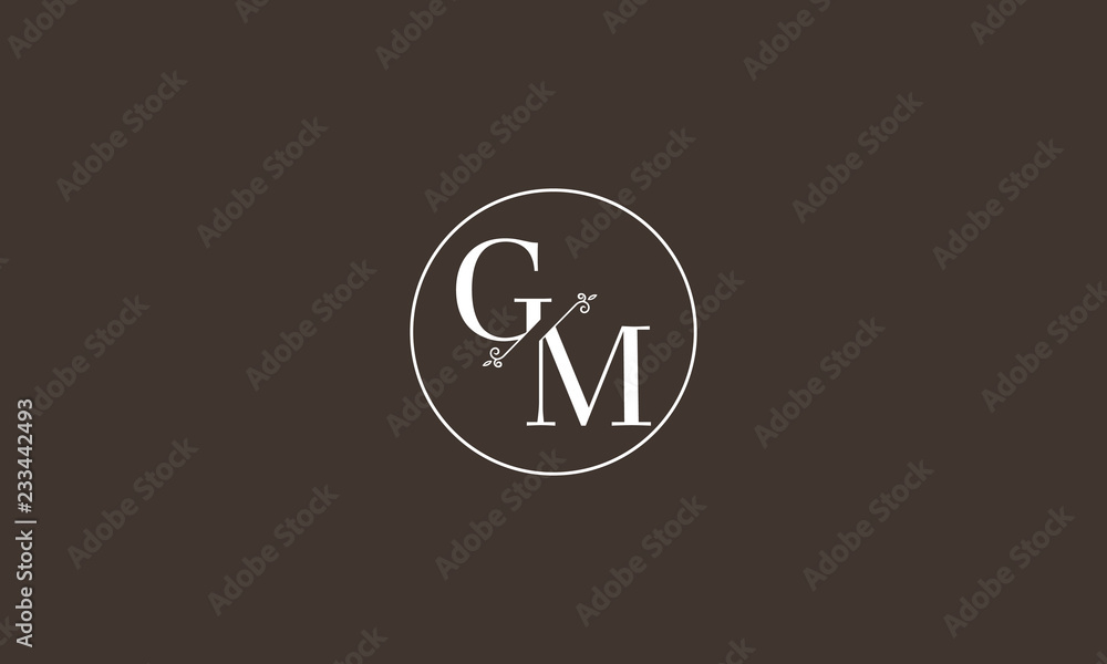 LETTER G AND M FLOWER LOGO WITH CIRCLE FRAME FOR LOGO DESIGN OR ...