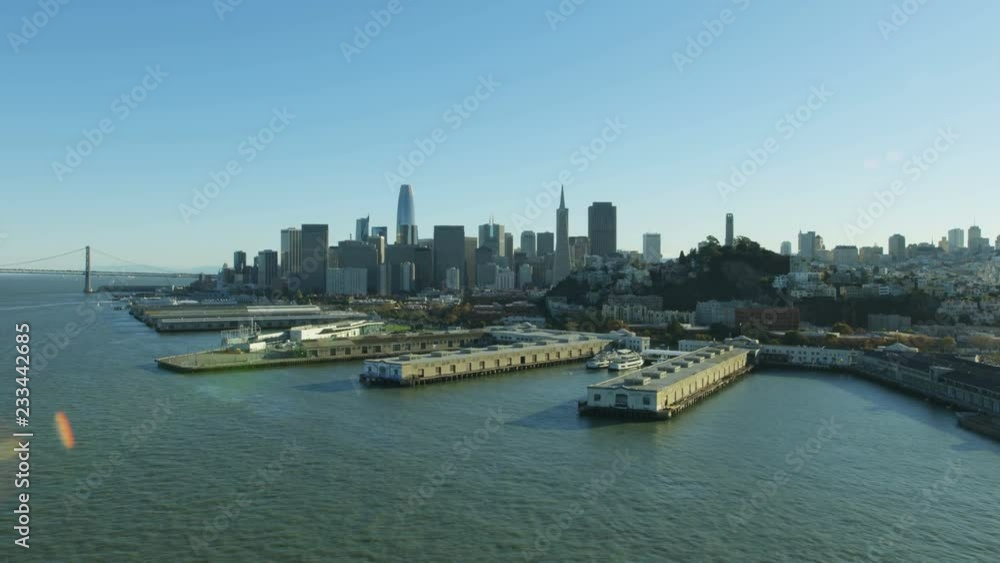 Aerial view Waterfront Embarcadero San Francisco Aerial view Waterfront Embarcadero San Francisco