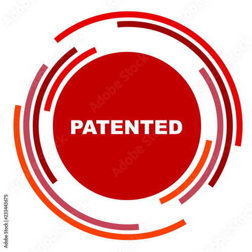 red vector banner patented