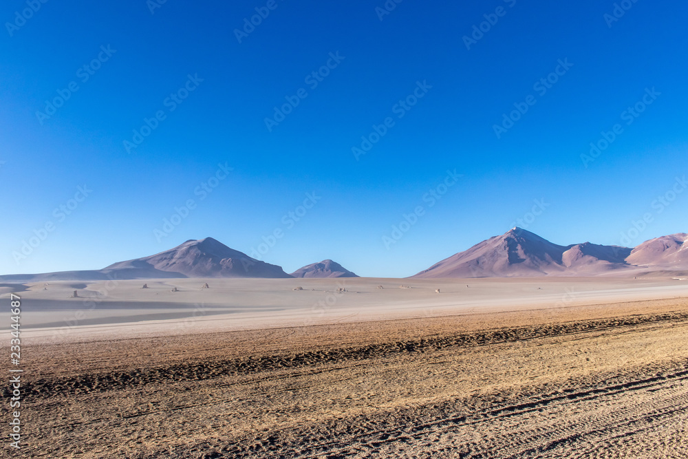Desert and mountains in the Alitplano Plateau, Bolivia