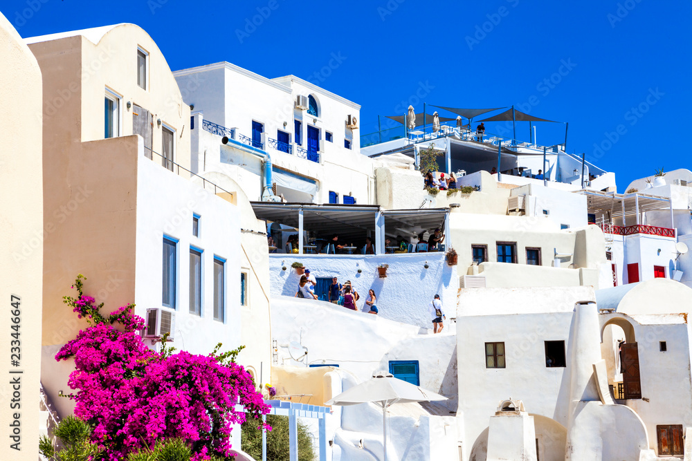 Naklejka premium Santorini. The Greek city of Oia on the island of Santorini.