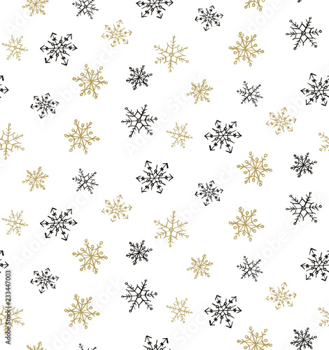 Wallpaper Mural Seamless pattern of snowflakes sketches. Torontodigital.ca