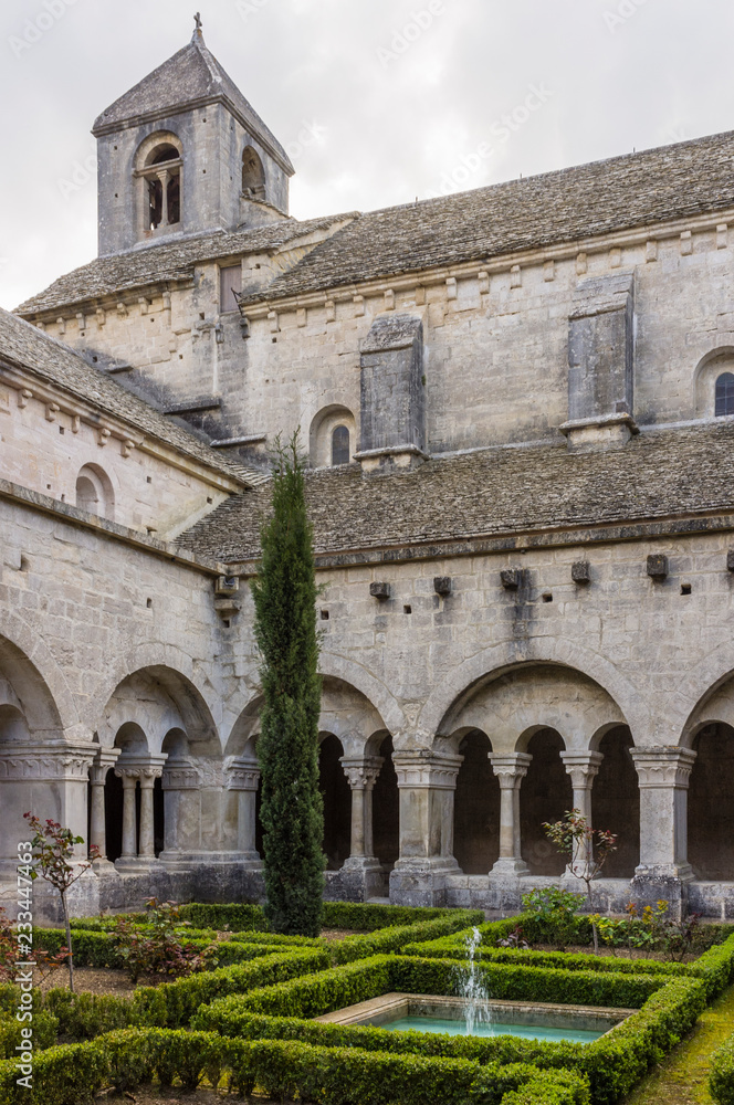 Cloister of Senanque Abbey, Vaucluse, Gordes, Provence, France