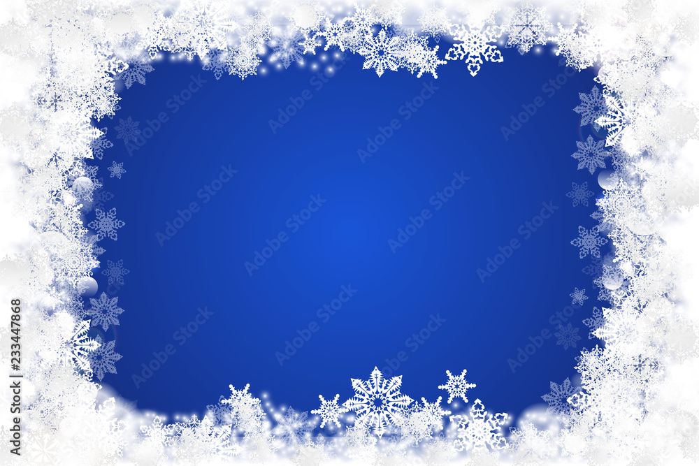 Fototapeta premium winter blue snowy background. Vector illustration