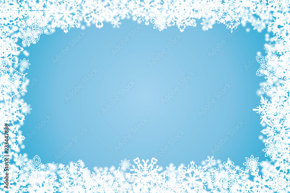 Fototapeta premium winter blue snowy background. Vector illustration