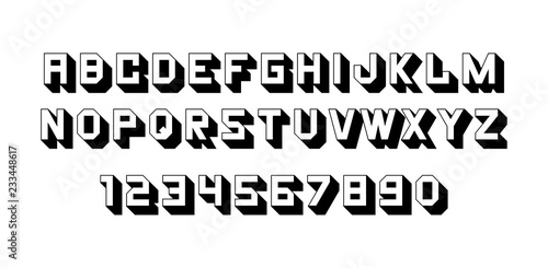 Black of font and alphabet. Isolated on White background