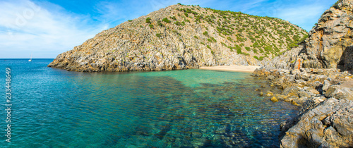 Fototapeta Naklejka Na Ścianę i Meble -  Cala Domestica, paradiso di mare, si trova nella costa occidentale della Sardegna, a circa 2 km dal piccolo comune di Buggerru, Sardegna - Italia