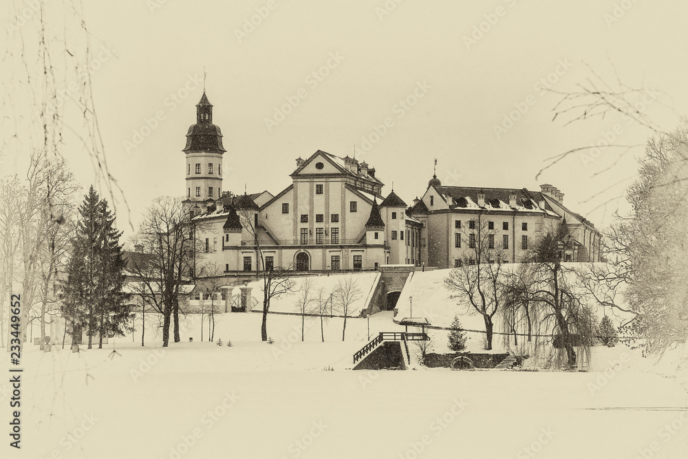 Nesvizh Castle. winter