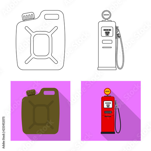 Vector design of oil and gas symbol. Collection of oil and petrol vector icon for stock.