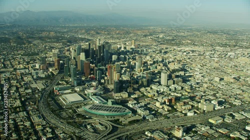 Aerial view Los Angeles city Convention Center California photo