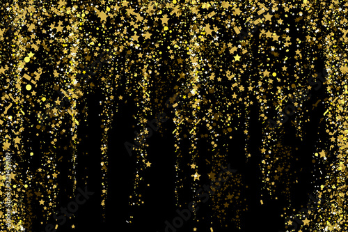 Wallpaper Mural Gold glitter confetti texture on a black background. Golden explosion of confetti. Golden grainy dust abstract texture on a black background. Christmas background design element. Vector illustration. Torontodigital.ca