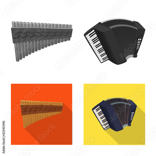 Isolated object of music and tune logo. Collection of music and tool stock vector illustration.
