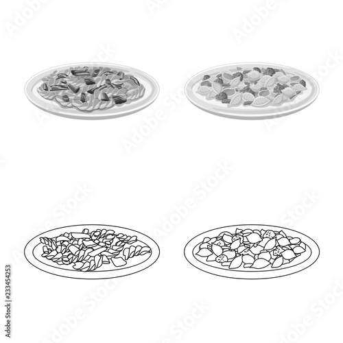 Isolated object of pasta and carbohydrate icon. Collection of pasta and macaroni stock symbol for web.
