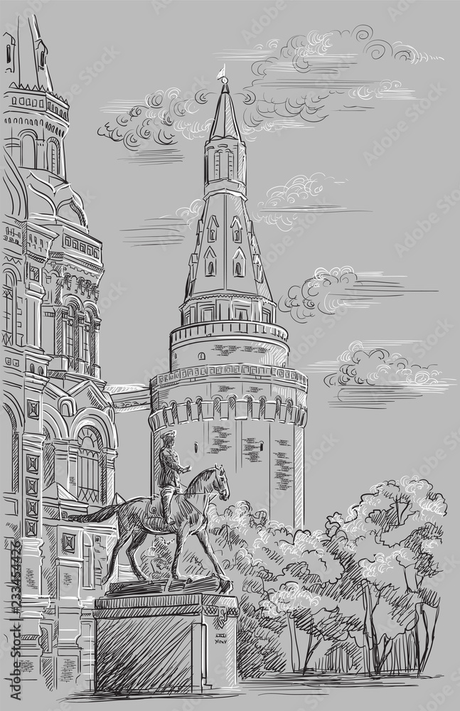 Obraz premium Vector grey Moscow-7