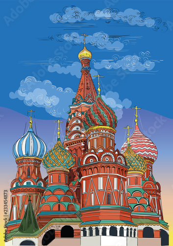 Vector colorful hand drawing Moscow-6