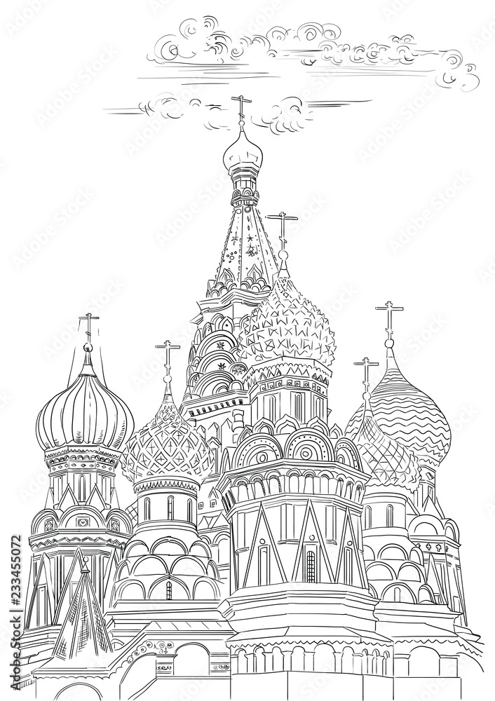 Vector hand drawing Moscow-6