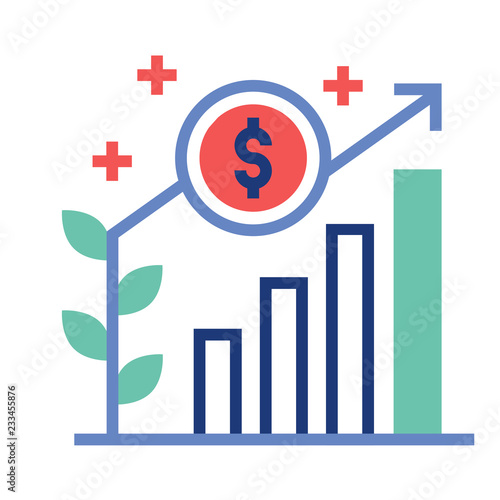 Overweight investment FlatOutline illustration